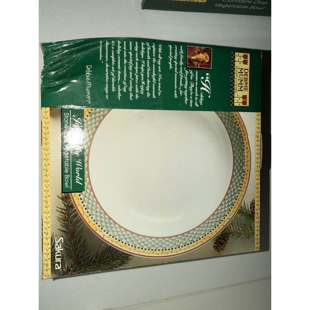 Sakura 9" Round Vegetable Bowl Joy To The World Debbie Mumm New In Box